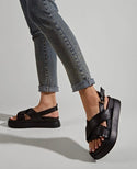 Buckle Decor Platform Slingback Sandals