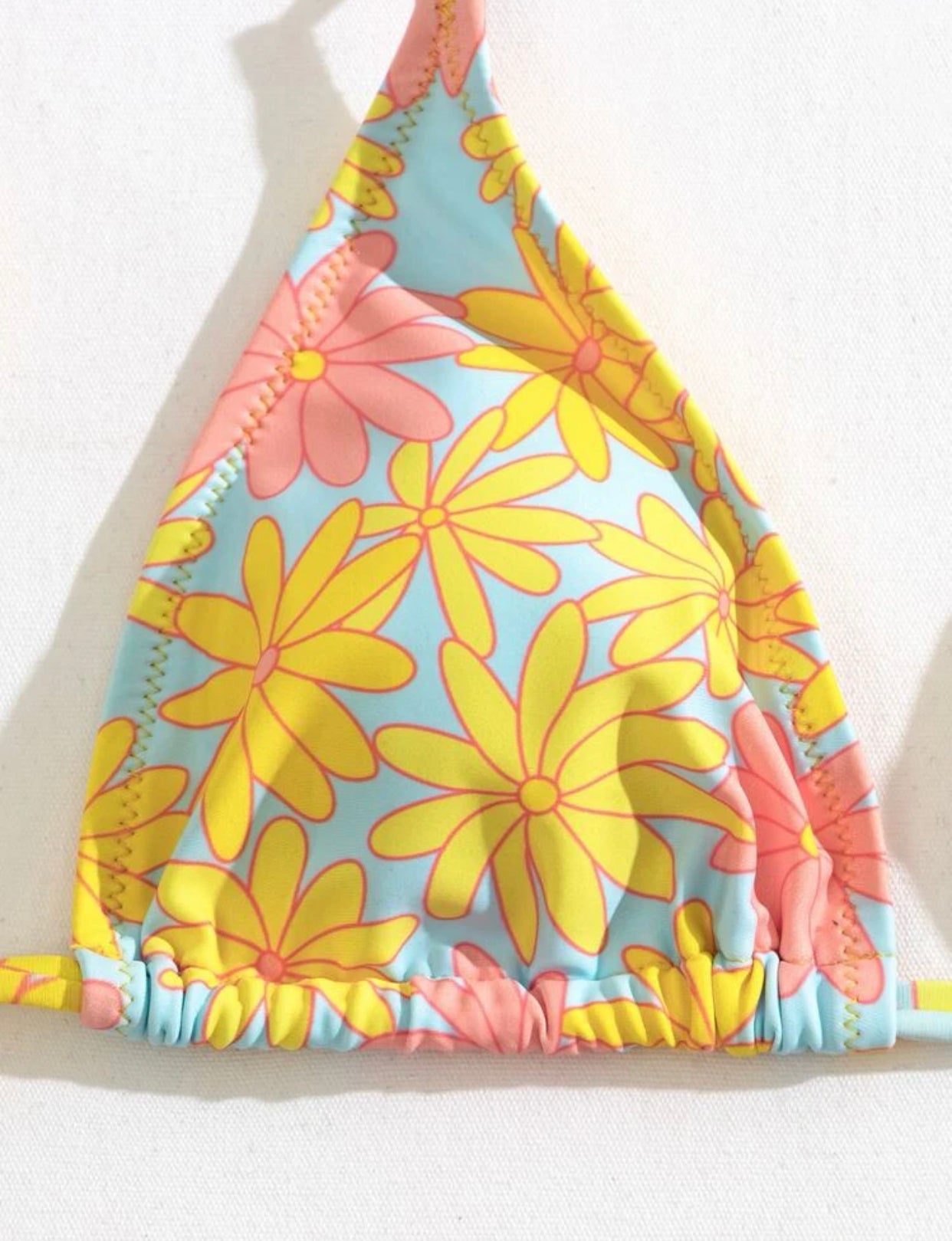 Floral triangle tie side bikini swimsuit