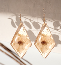 Flower design geometric dangle earrings