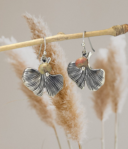 Ginkgo drop earrings