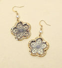 Rhinestone decor flower drop earrings