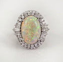 Man made white fire Opal stone rings with CZ - Christina’s unique boutique LLC