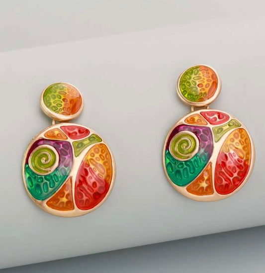 Fashionable fruit decor round drop earrings