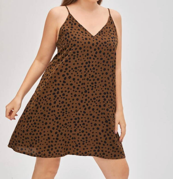 Curve and plus all over Dalmatian print slip dress - Christina’s unique boutique LLC