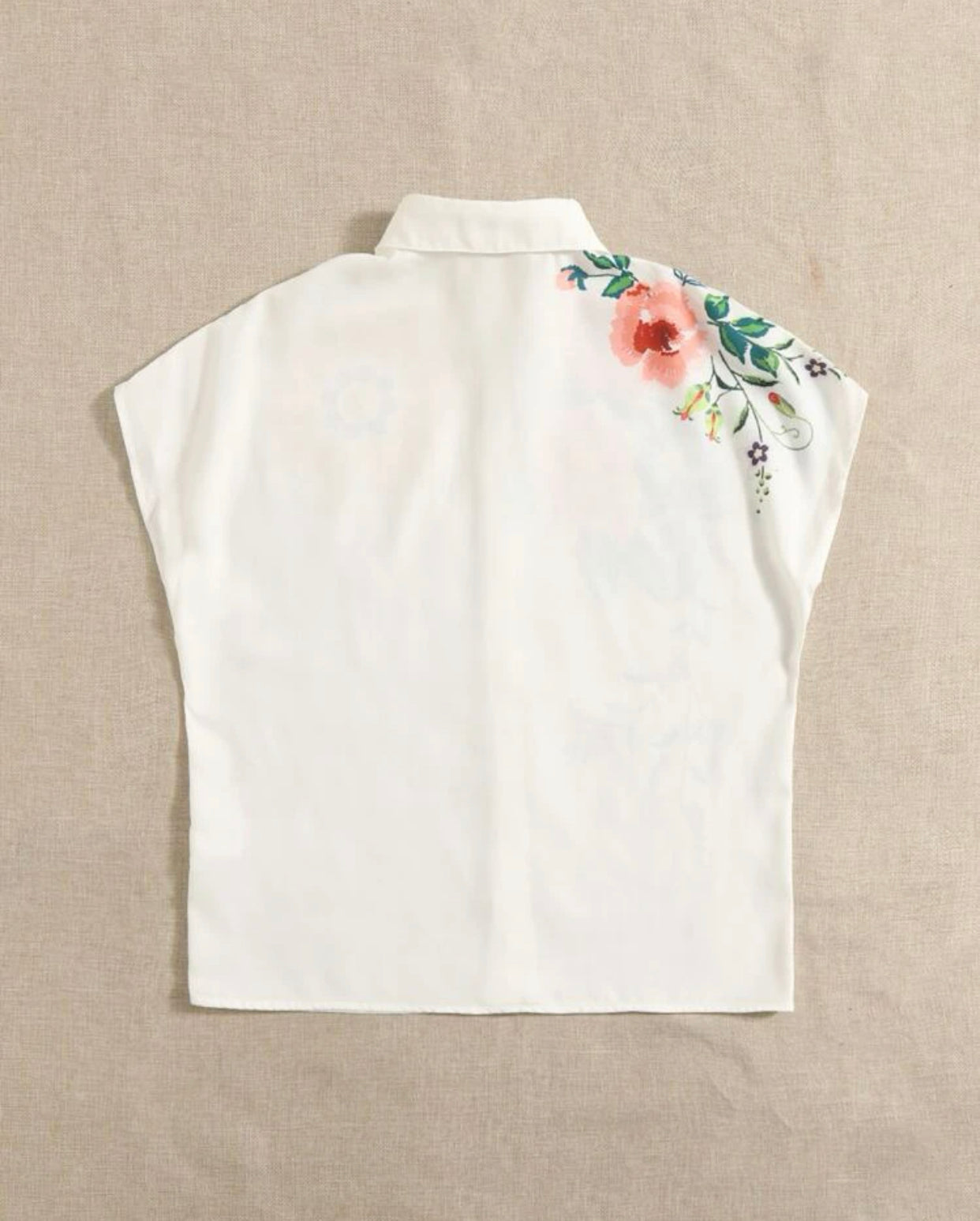 Floral print batwing sleeve blouse