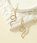 Rhinestone snake drop earrings