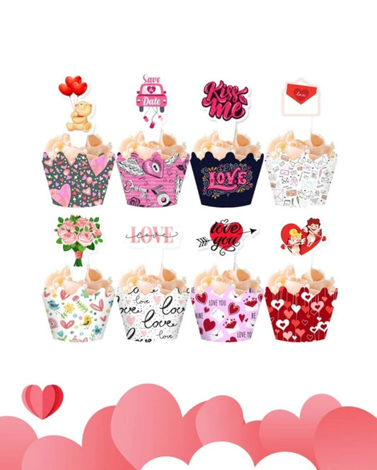 Valentine's Day Lip & Heart Print Cushion Cover Without Filler