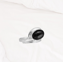 Unisex Black Onyx Sterling Silver Plated Genuine Gemstone Oval Shape Handmade Solitaire Rings
