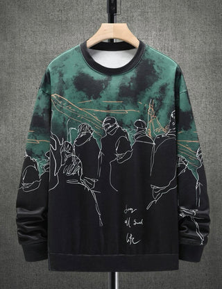 Men’s letter & graphic print sweatshirt