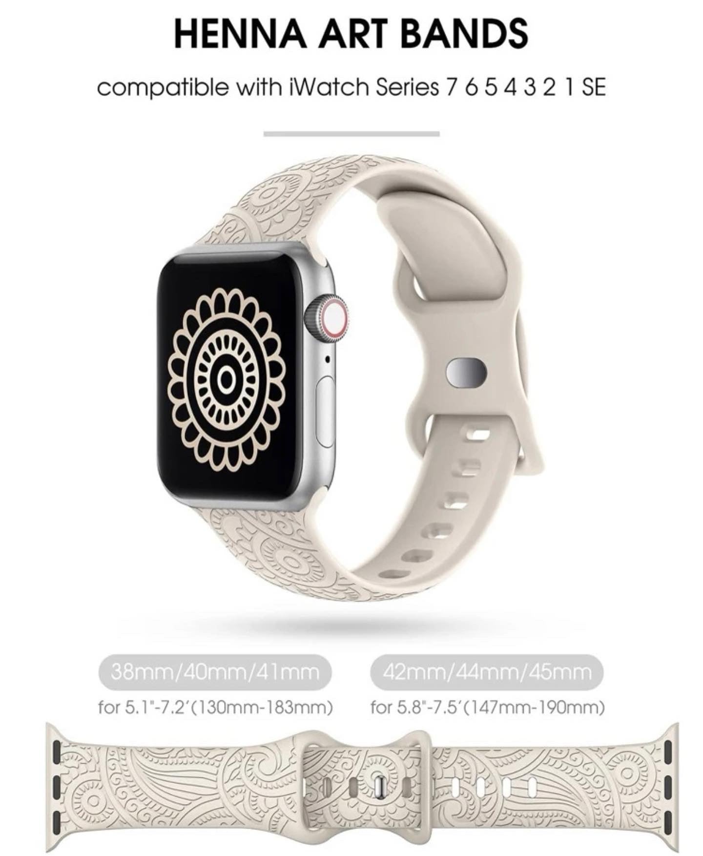 Graphic silicone watchband compatible with Apple Watch