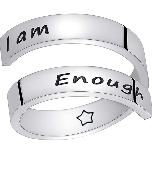 Stainless steel engraved inspirational ring - Christina’s unique boutique LLC
