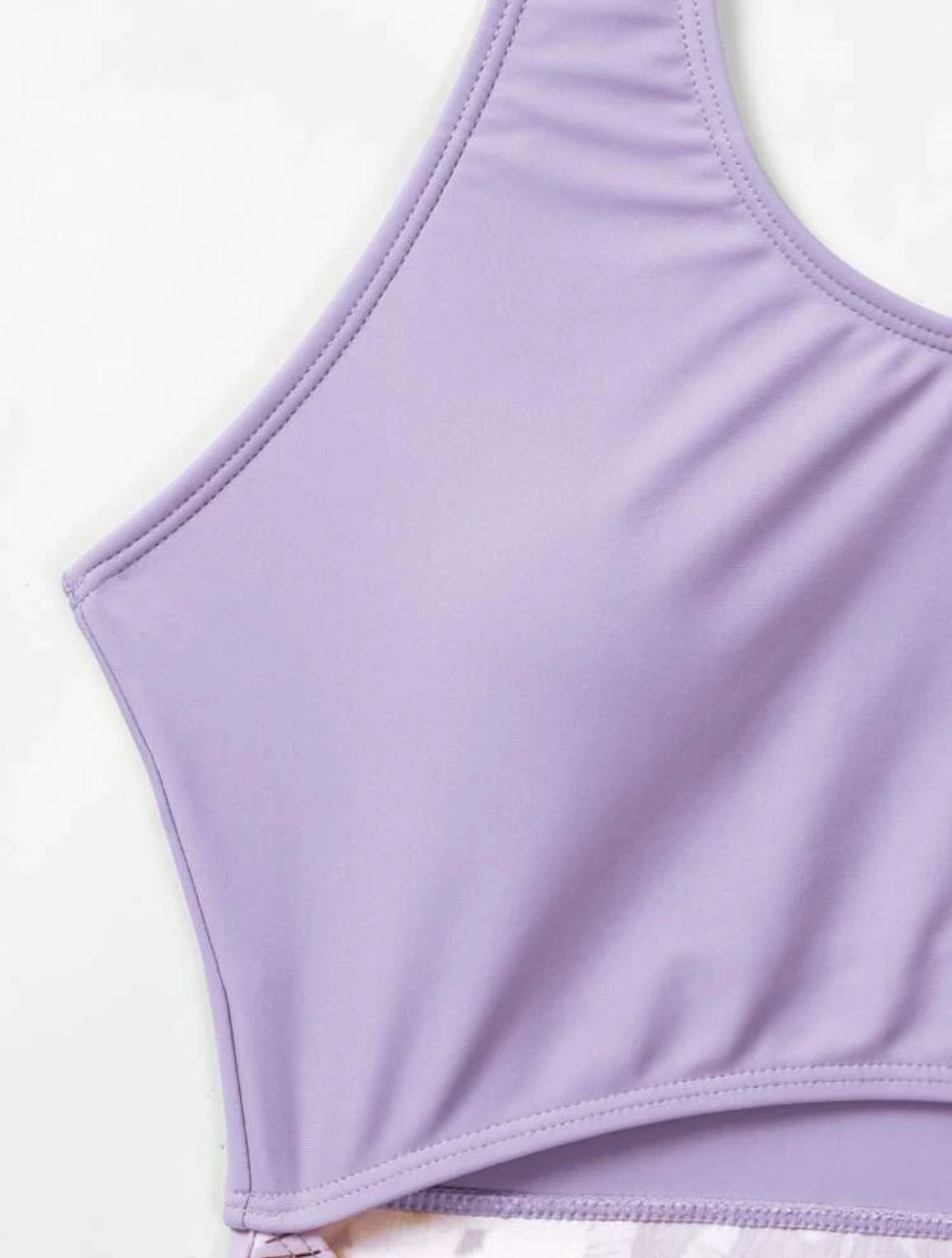 Random tropical print cut out one piece swimsuit