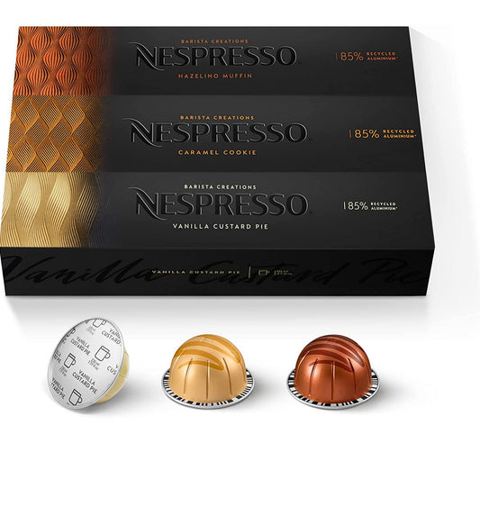 Nespresso Capsules VertuoLine, Barista Flavored Pack, Mild Roast Coffee, 30 Count Coffee Pods, Brews 7.77 Ounce