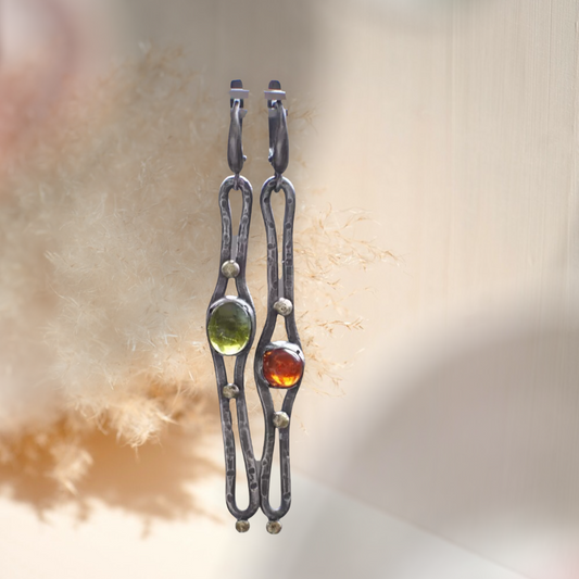 Olivine and citrine inspired drop earrings