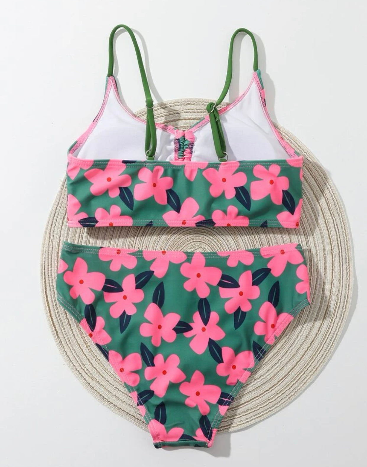 Teen girls random floral print bikini swimsuit