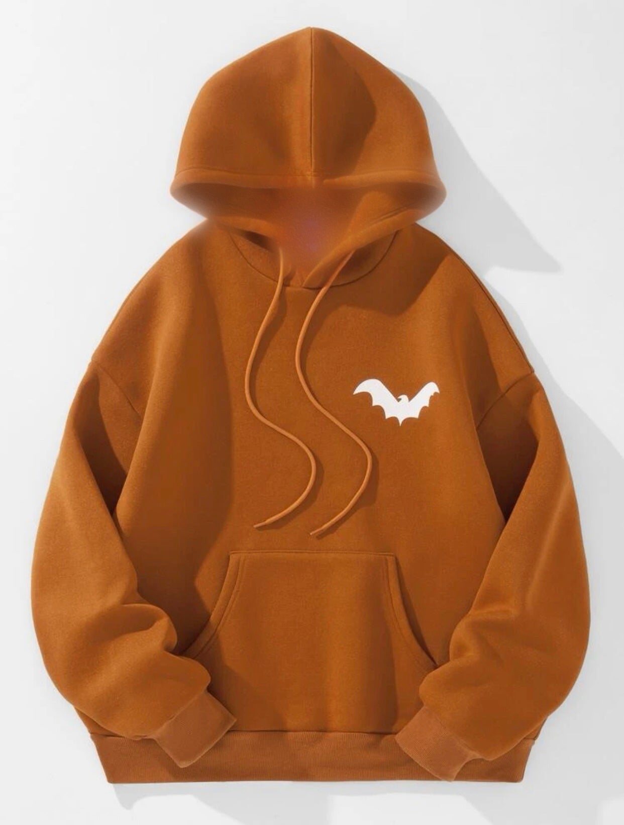 Skull print drawstring thermal lined hoodie