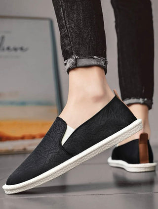 Black men’s stitch detail espadrille loafers