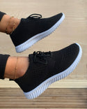 Lace up decor knit sneakers - Christina’s unique boutique LLC