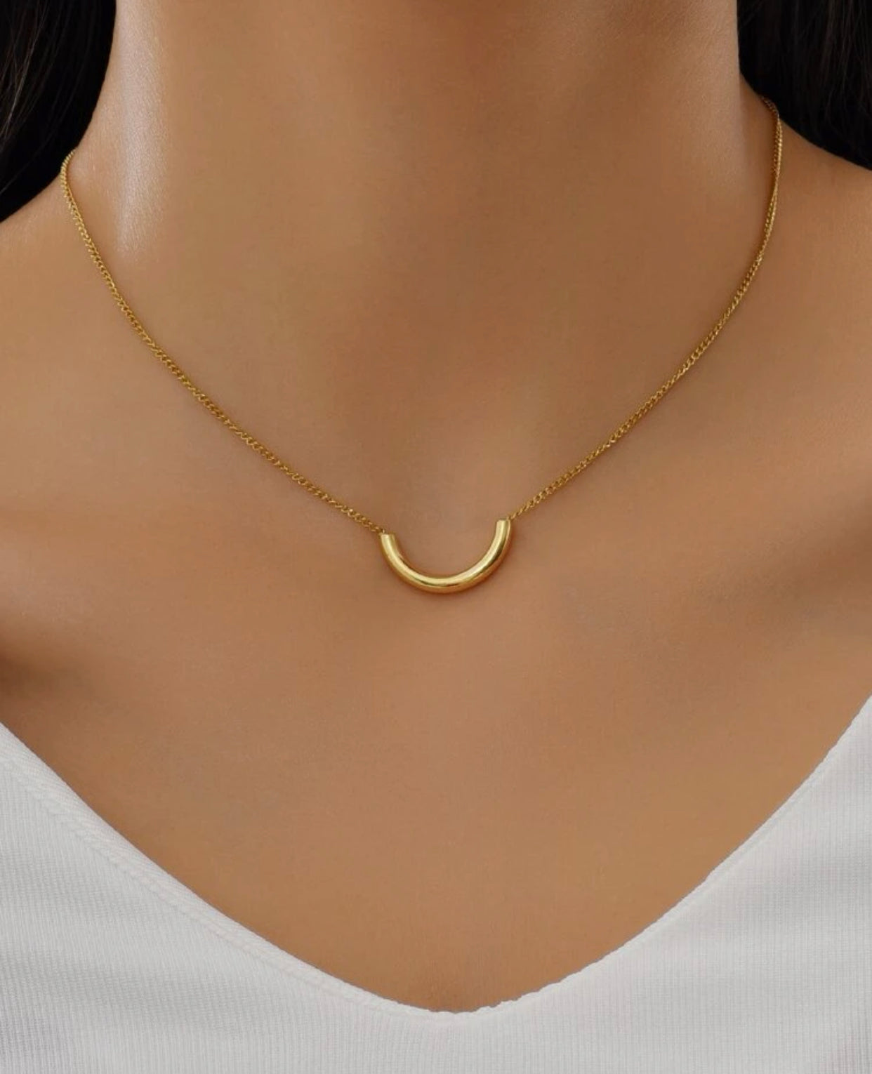 Semicircle charm necklace