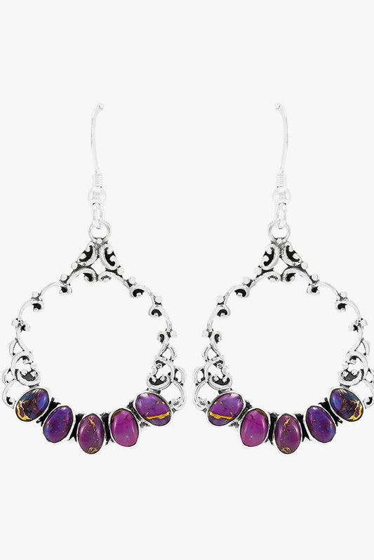 Turquoise Earrings 925 Sterling Silver & Genuine Turquoise