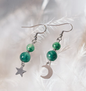 Moon & star drop earrings