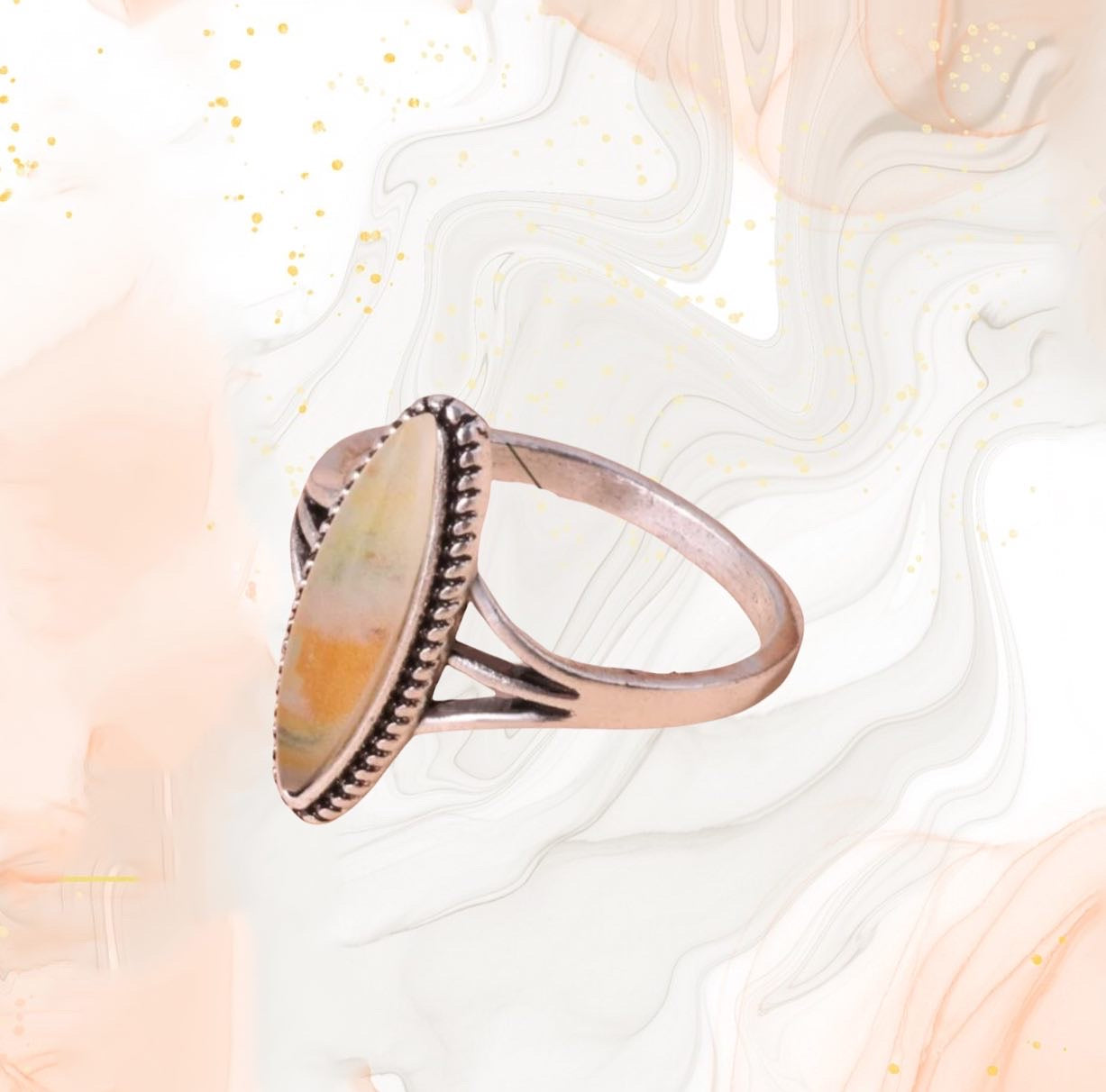 Bumble bee jasper inspired statement rings. Size 8.