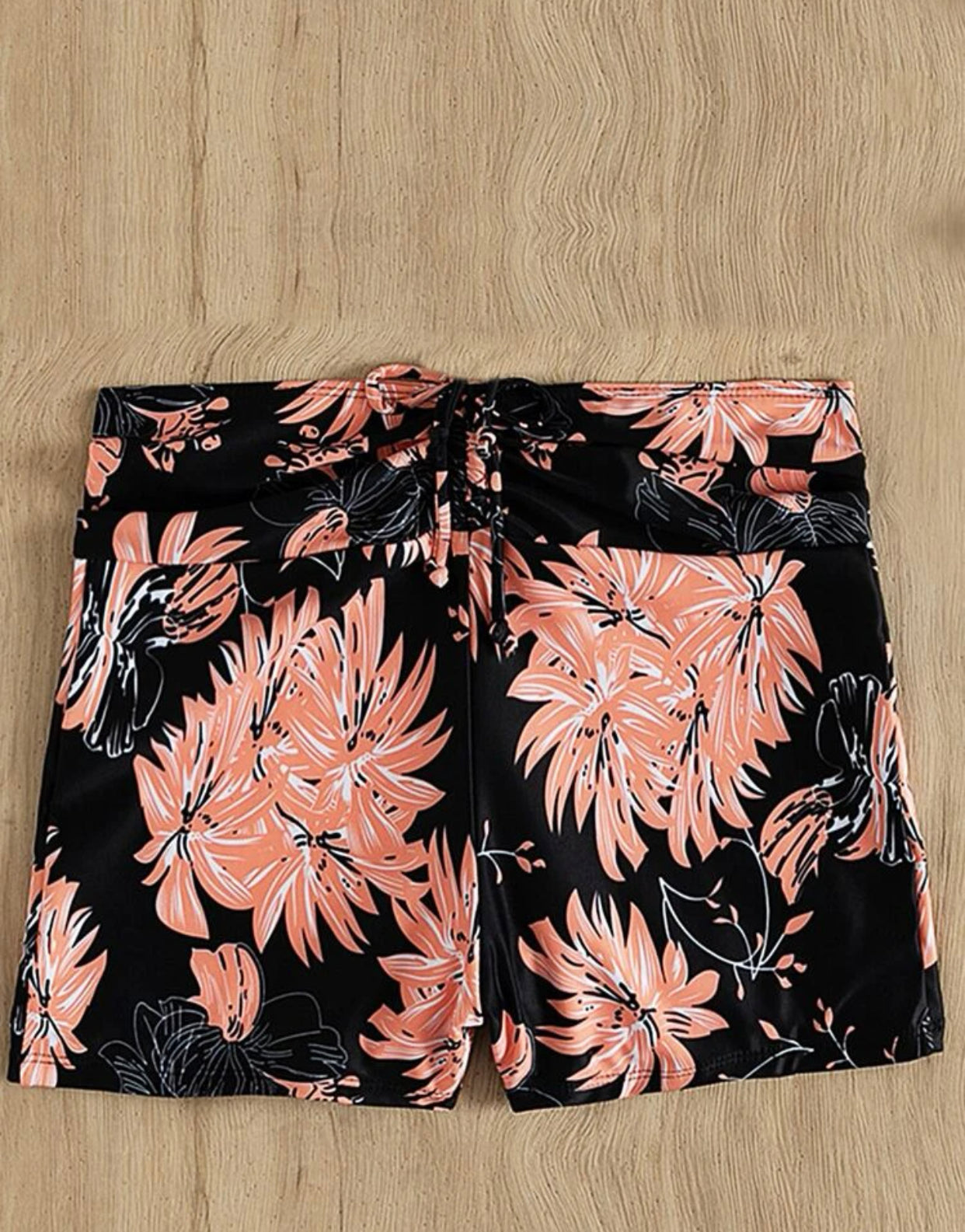 Floral print tie front bikini bottom