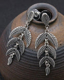 Cutting-edge textured metal drop earrings