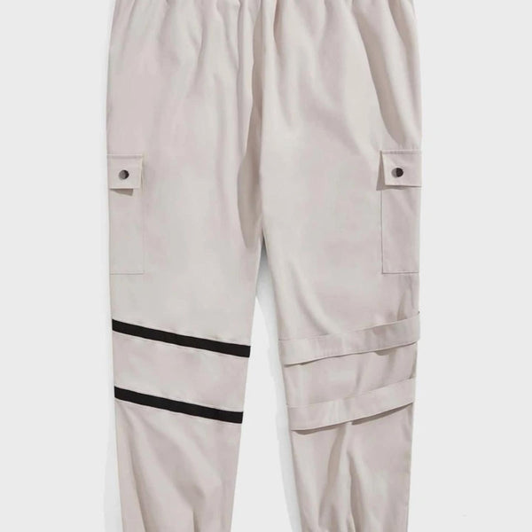 Guys striped drawstring cargo pants