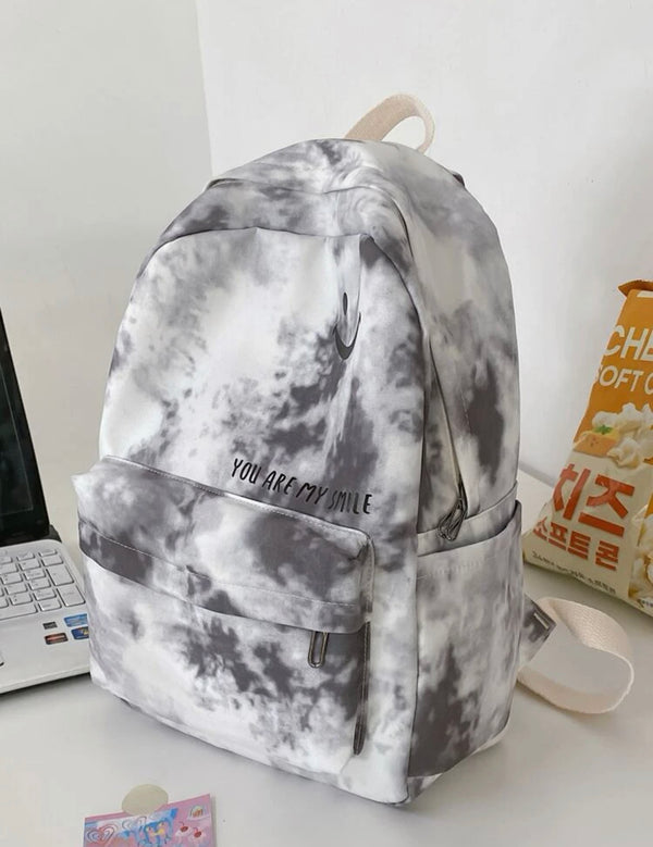 Tie dye letter graphic functional backpack