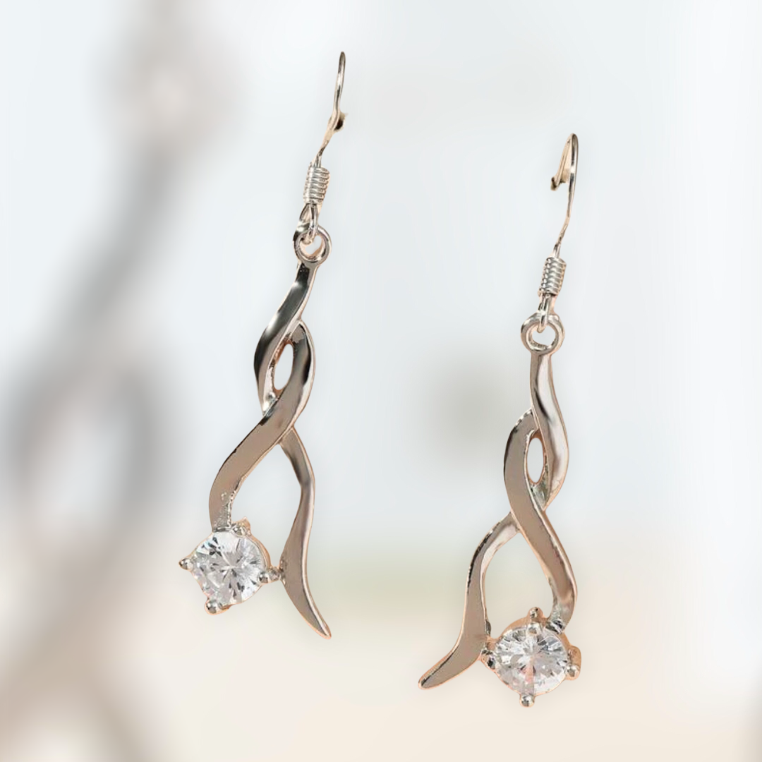 Zircon drop earrings