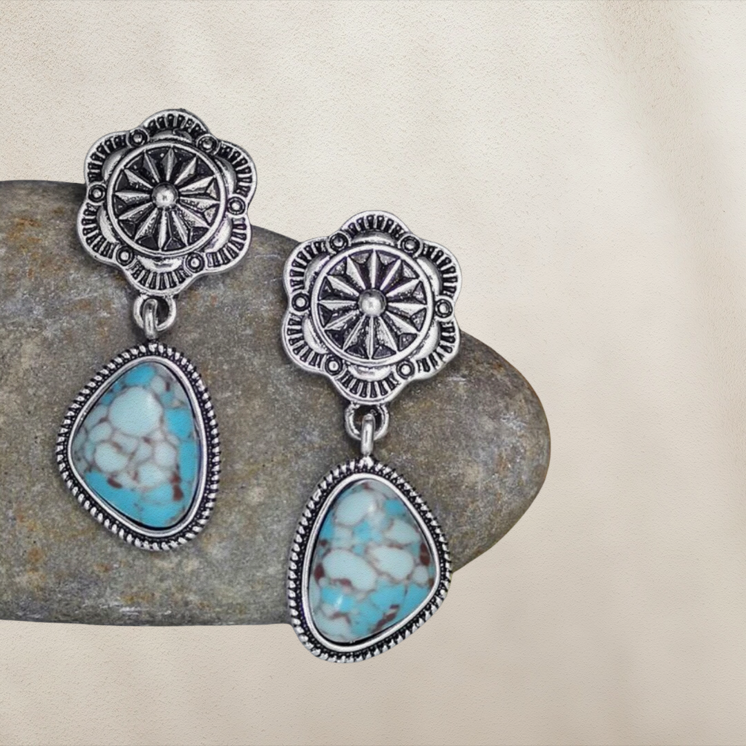 Stunning turquoise decor drop earrings