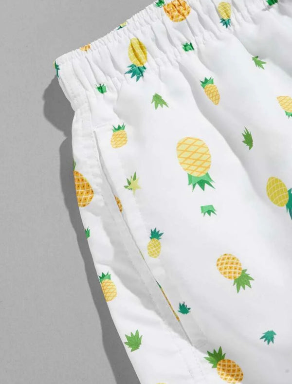 Men’s pineapple print swim trunks