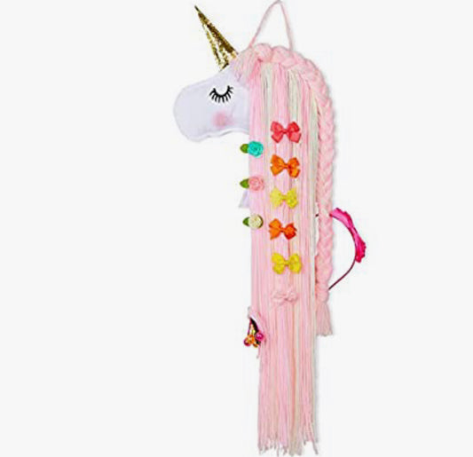 Unicorn Hair Bow Holder for Girls Wall Hanging Decor and Baby Hair Clip Hanger Organizer - Christina’s unique boutique LLC