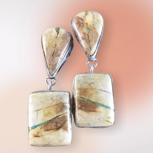 Gorgeous rustic turquoise drop earrings