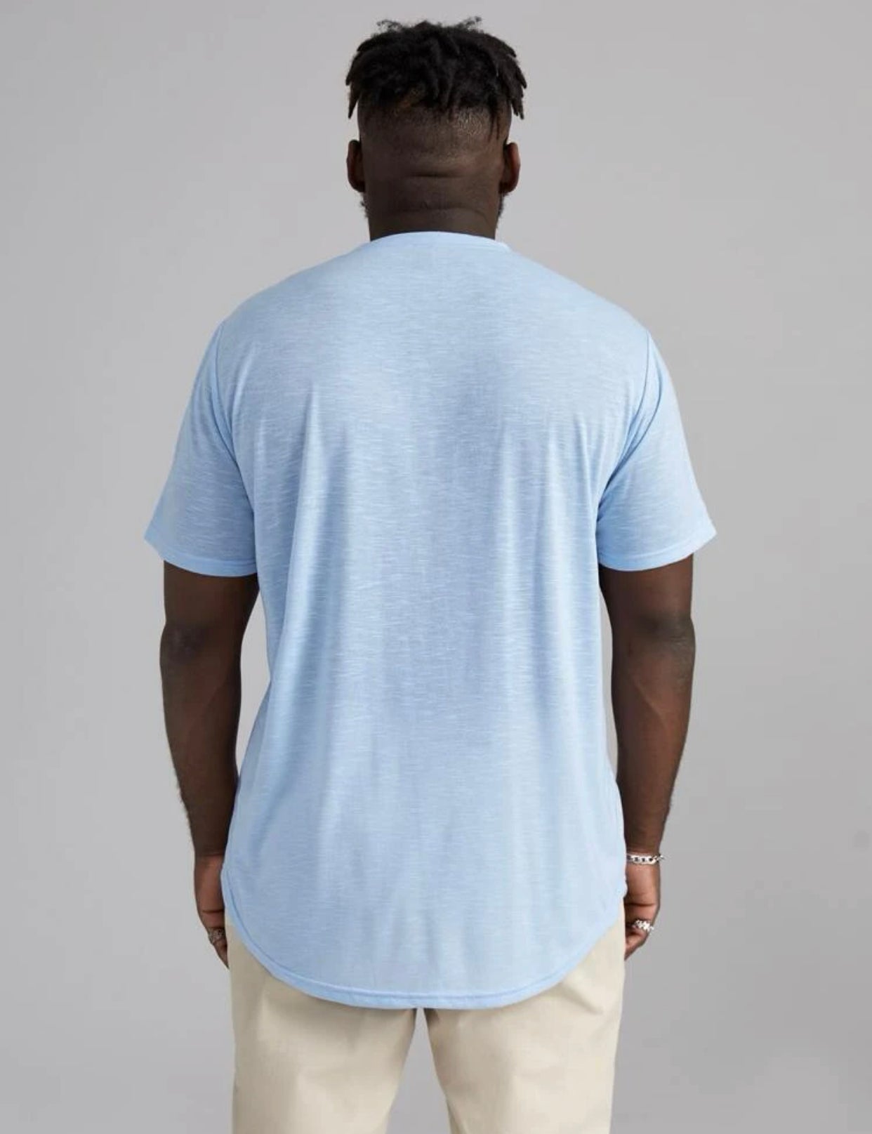 Men’s extended sizes 3 pcs curved hem solid tee