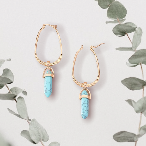 Beautiful light blue stone drop earrings