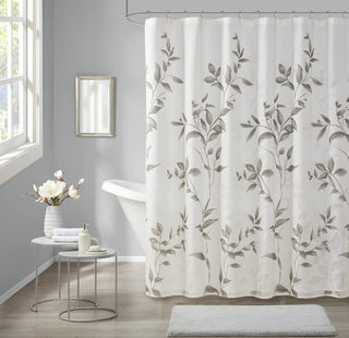 Buy sea-foam Shower Curtain, Luxurious Botanical Leaf Print, Modern Serene Bathroom Décor, Machine Washable Bath Privacy Screen, 72x72