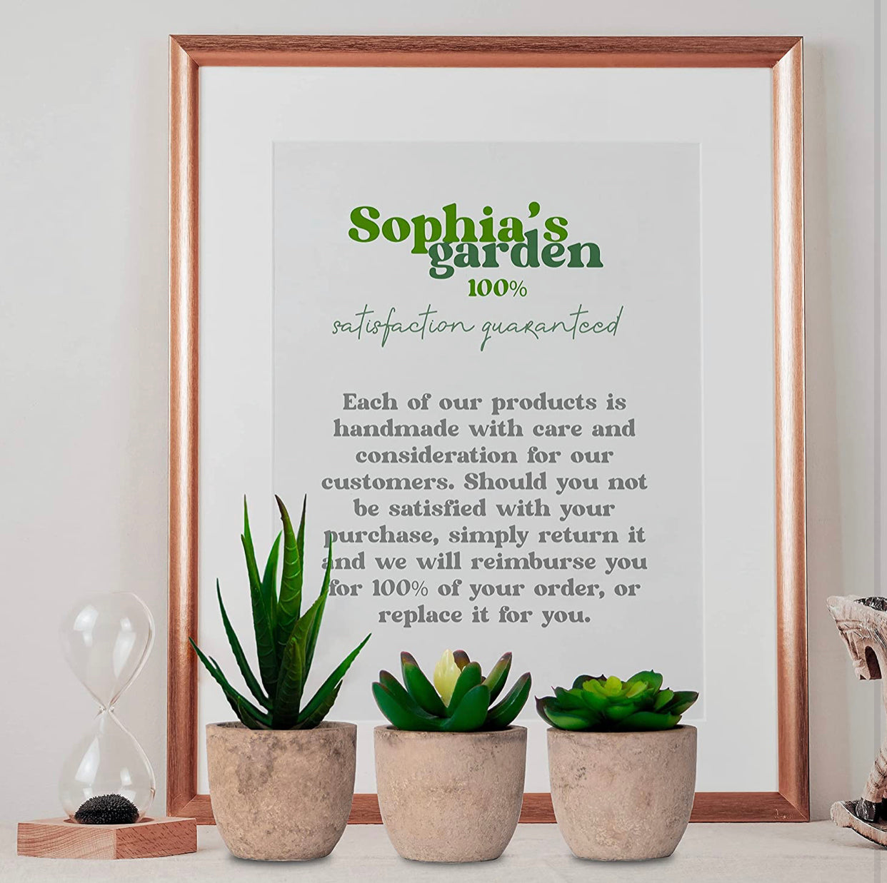 Set of 3 Artificial Succulents Plants