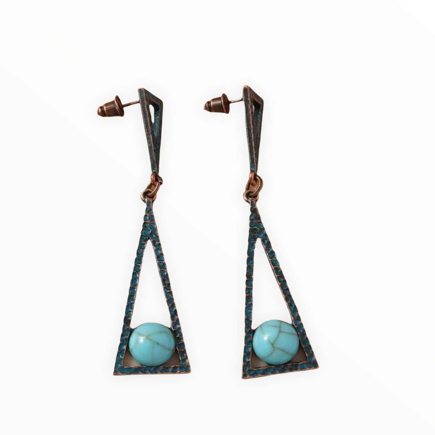 Vintage inspired geometric drop earrings