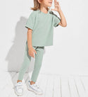 Toddler girls solo roll up sleeve tee & leggings set