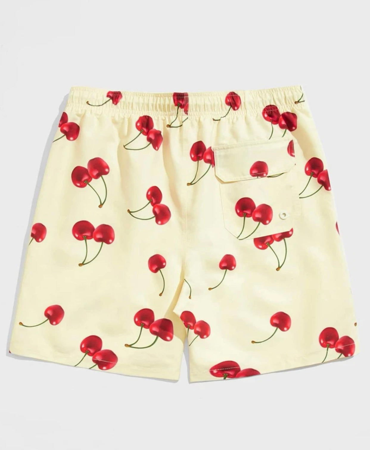 Men allover cherry print swim trunks