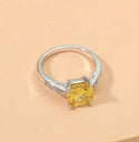 Yellow zircon decor ring. Size 8.