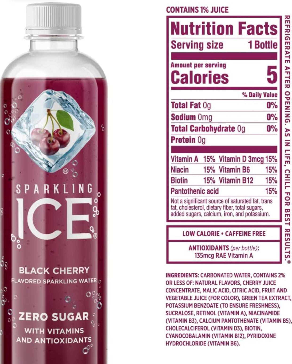 Sparkling Ice, Black Cherry Sparkling Water