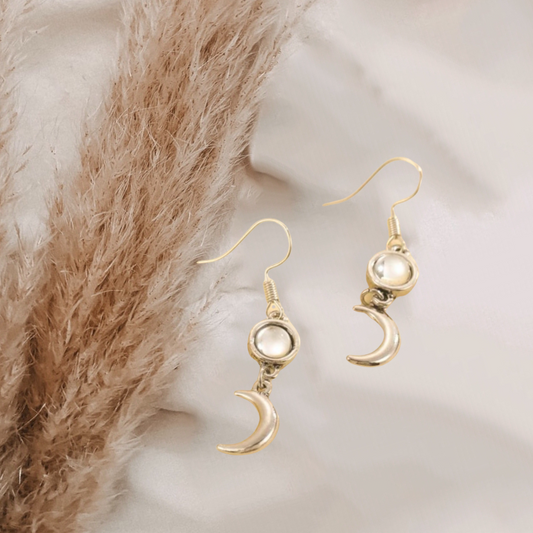 Moon drop earrings