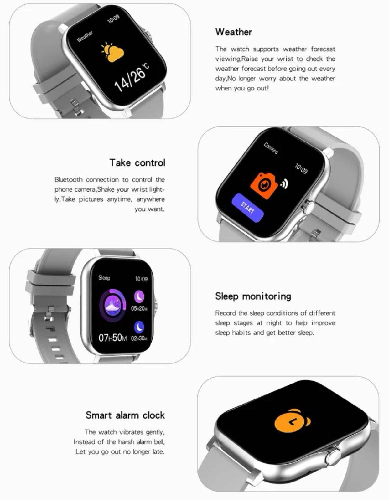 Men’s water resistant heart rate monitoring smart watch