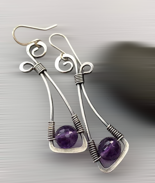 Unique vintage inspired purple decor dangle earrings. - Christina’s unique boutique LLC