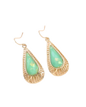 Light green decor water drop style dangle earrings