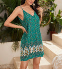 Double V-neck ditsy floral cami dress