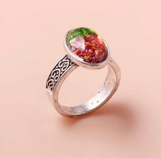 Geometric decor textured metal ring. Size 8. - Christina’s unique boutique LLC